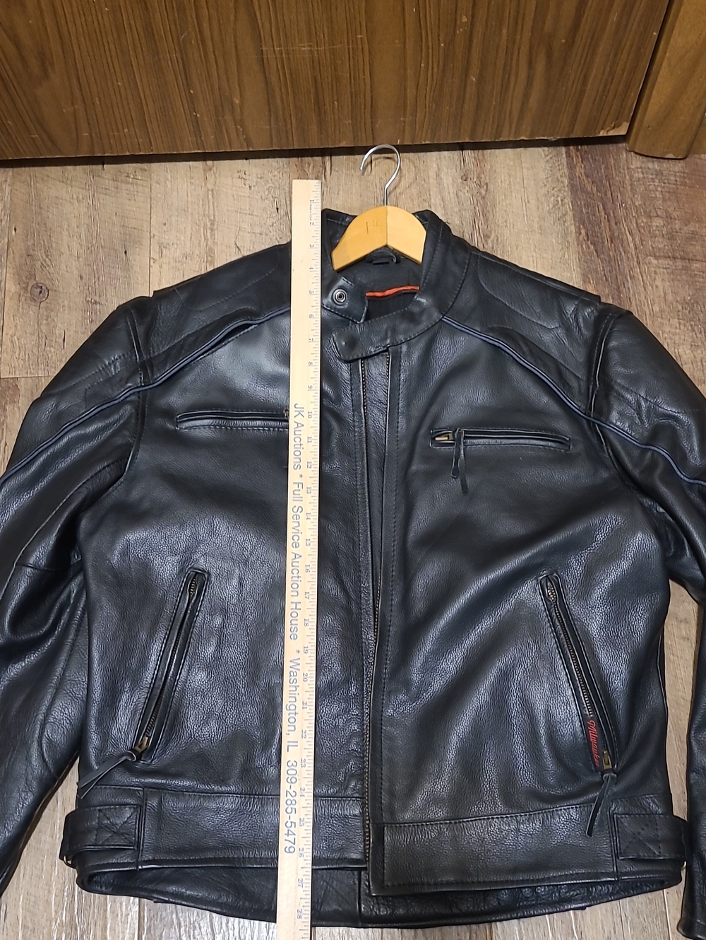 Milwaukee Leather Men's Cafe Racer Motorcycle Jacket Black Genuine Leather Size